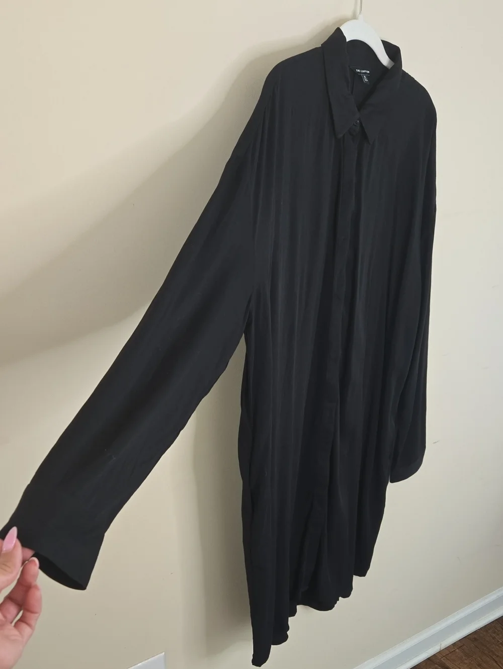 The Limited Shirt Dress XL 100% Viscose Button Front Relaxed Minimalist 90s